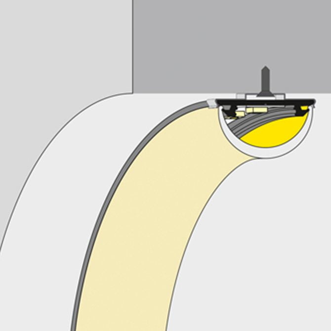 Bendable Arc LED aluminium profile K01-1002 670x670 diagram