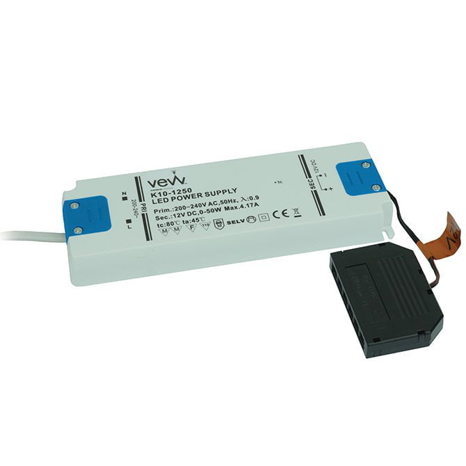 50W 12V LED DRIVER WITH 6-PORT MICRO PLUG CONNECTOR K10-1250 670X670