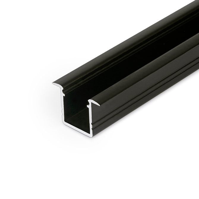 SMART RECESSED LED ALUMINIUM PROFILE FOR CABINETS– 2M K01-1037-2M Black 670x670