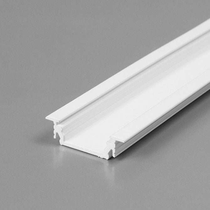 RECESSED LED ALUMINIUM PROFILE FOR WARDROBE LIGHTING– 2M K01-1055-2M - White 670x670