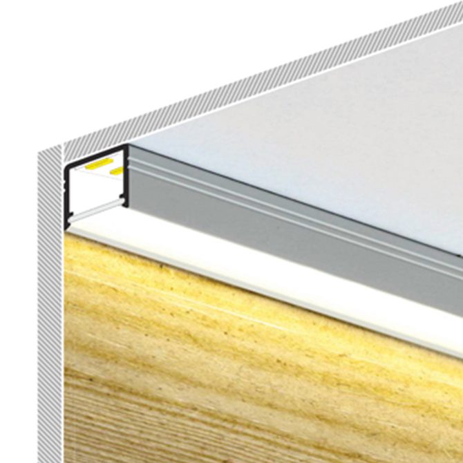 Smart Surface LED Aluminium Profile For Reflective Surfaces - K01-1035-2M Diagram 670x670