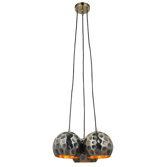 Ezra ceiling pendant light with hammered metallic shades - T01-0022 670X670