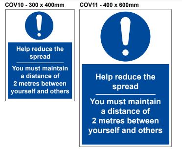 VEWhgiene help reduce the spread and maintain distance of 2 metres coronavirus safety sign