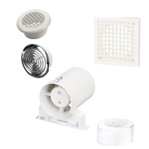 <span style="color: #e1b103;">PORTOBELLO</span> 100MM AXIAL IN-DUCT FAN KIT WITH TIMER