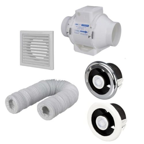 <span style="color: #e1b103;">RICHMOND LED</span> 100MM TIMER SHOWER FAN EXTRACTOR KIT WITH LED