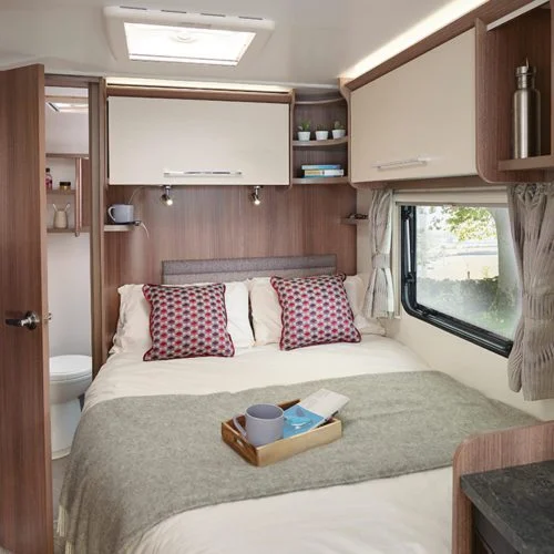 LED lights details in a caravan