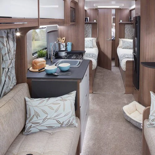 LED light in a caravan
