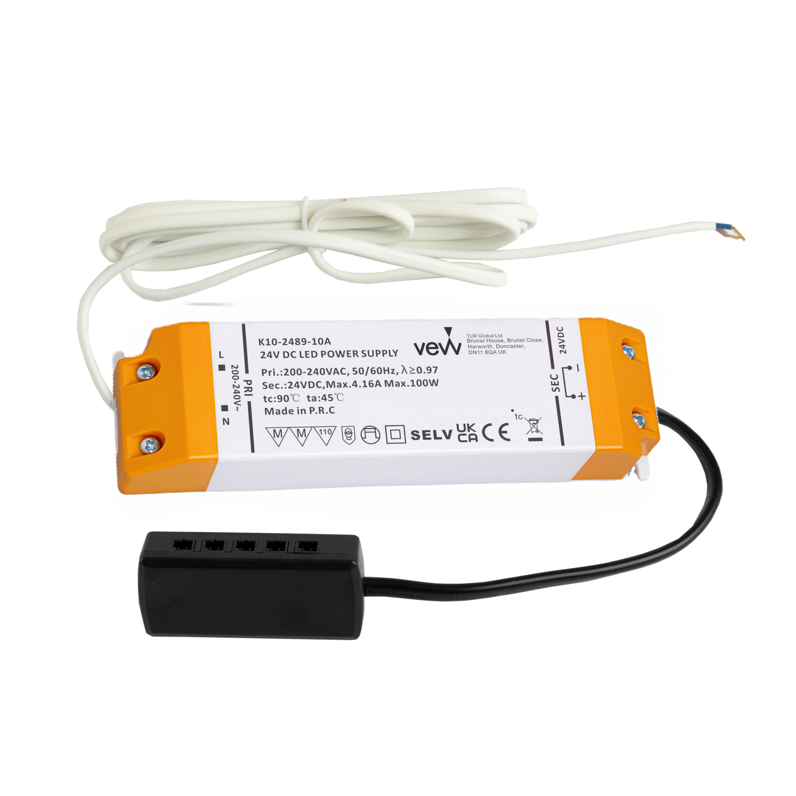 <span style="color: #e1b103">DRIVER 100W</span> 24V LED DRIVER WITH 10-PORT MICRO PLUG CONNECTOR